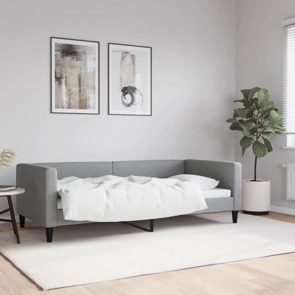 vidaXL Dagbädd ljusgrå 90x190 cm tyg Grå