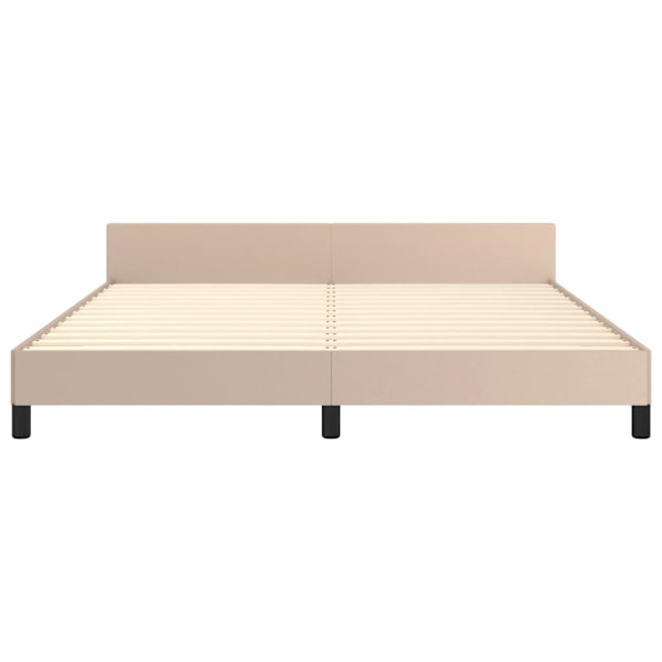 vidaXL Sängram med huvudgavel cappuccino 160x200 cm konstläder Brun