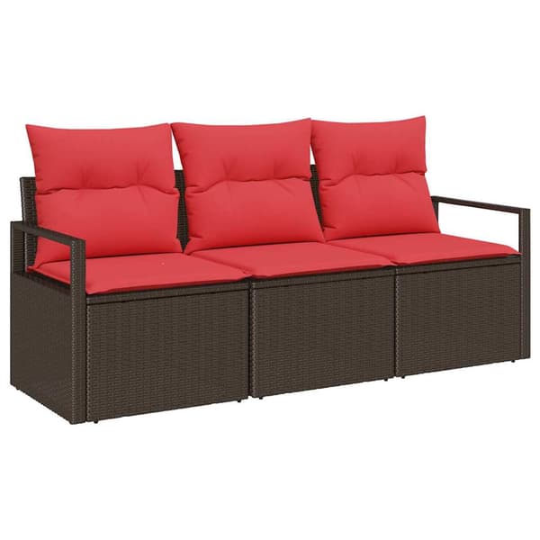 vidaXL Soffset 3 pcs Brun konstrotting Brun