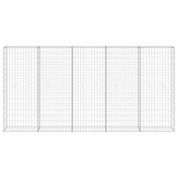 vidaXL Gabionmur galvaniserat stål 300x30x150 cm Silver