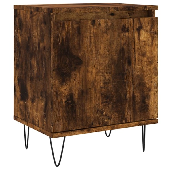 vidaXL Sängbord rökfärgad ek 40x30x50 cm konstruerat trä Brun