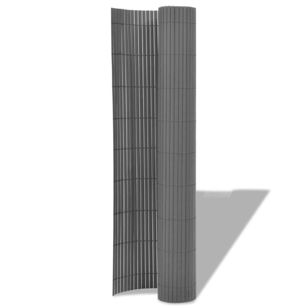 vidaXL Dubbelsidigt insynsskydd PVC 90x500 cm grå grå