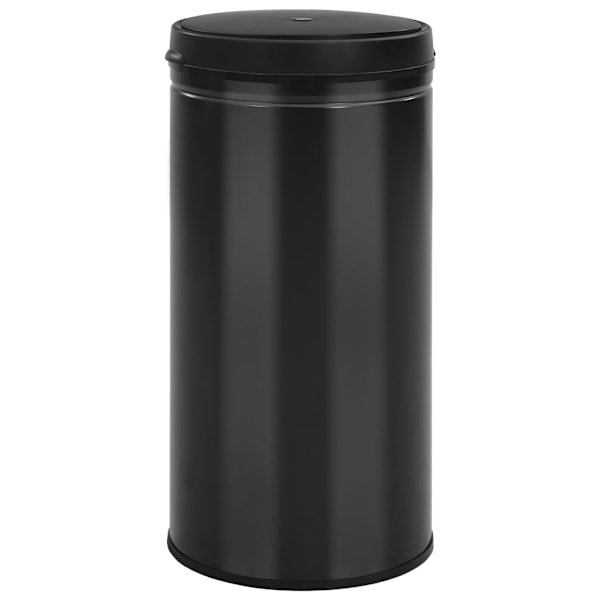 vidaXL Soptunna med automatisk sensor 70 L kolstål svart Svart