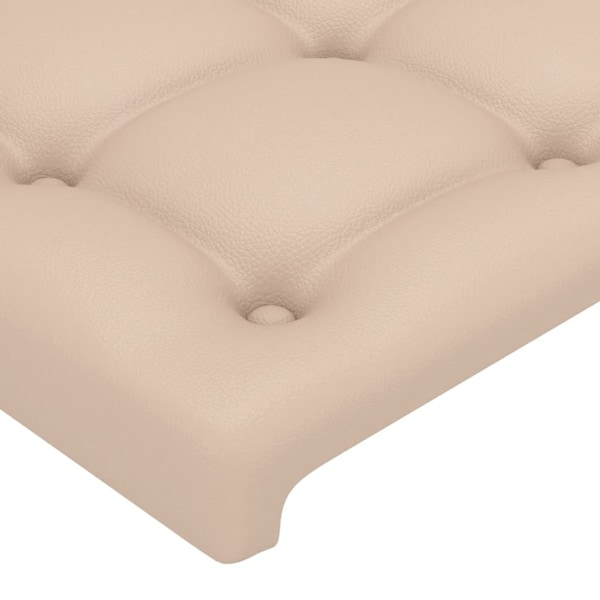 vidaXL Sängram med huvudgavel cappuccino 160x200 cm konstläder Brun