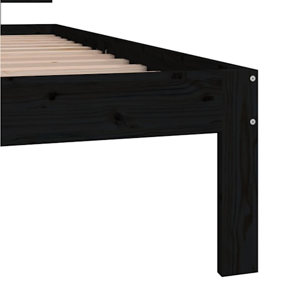 vidaXL Sängram svart massiv furu 90x200 cm Svart
