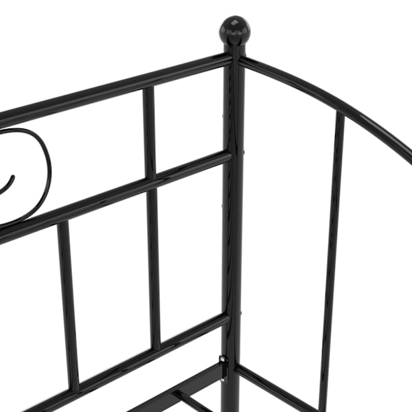 vidaXL Sängram bäddsoffa svart metall 90x200 cm Svart