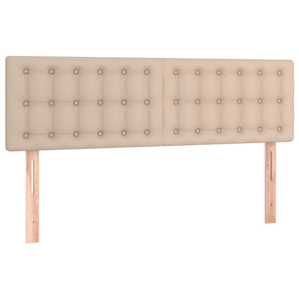 vidaXL Ramsäng med bäddmadrass cappuccino 140x200 cm konstläder Brun