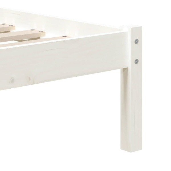 vidaXL Sängram massiv furu 90x190 cm vit Vit