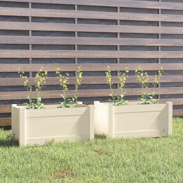 vidaXL Odlingslådor 2 st vit 60x31x31 cm massiv furu Vit