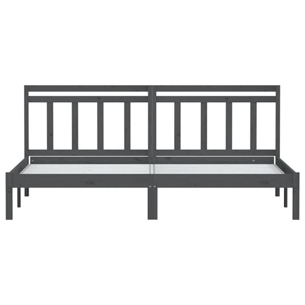 vidaXL Sängram grå massiv furu 200x200 cm Grå