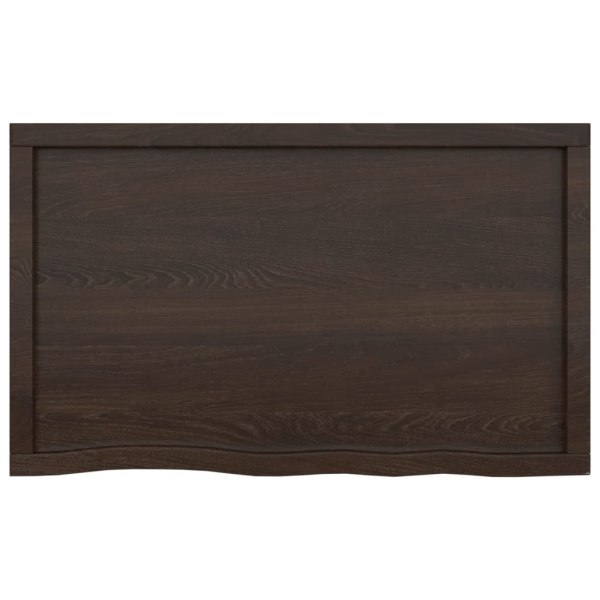 vidaXL Bordsskiva mörkbrun 100x60x(2-6) cm behandlad massiv ek Brun