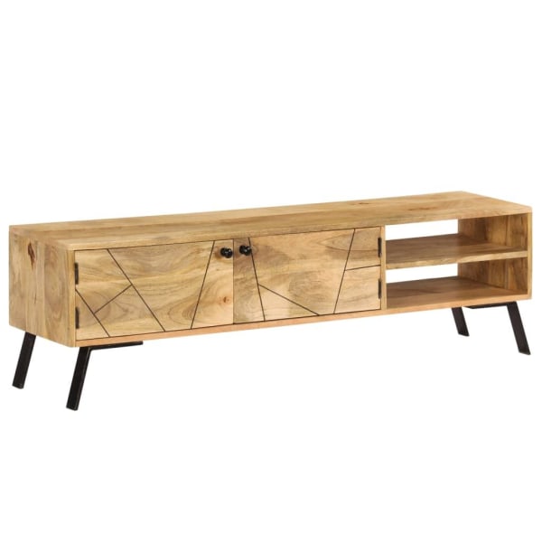vidaXL TV-bänk massivt mangoträ 140x30x40 cm Brun