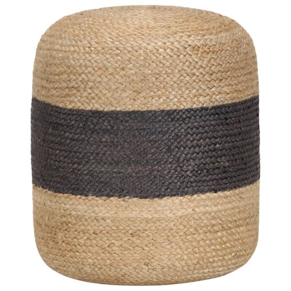 vidaXL Handgjord sittpuff mörkgrå 40x45 cm jute grå