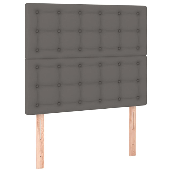 vidaXL Sänggavel LED grå 100x5x118/128 cm konstläder Grå