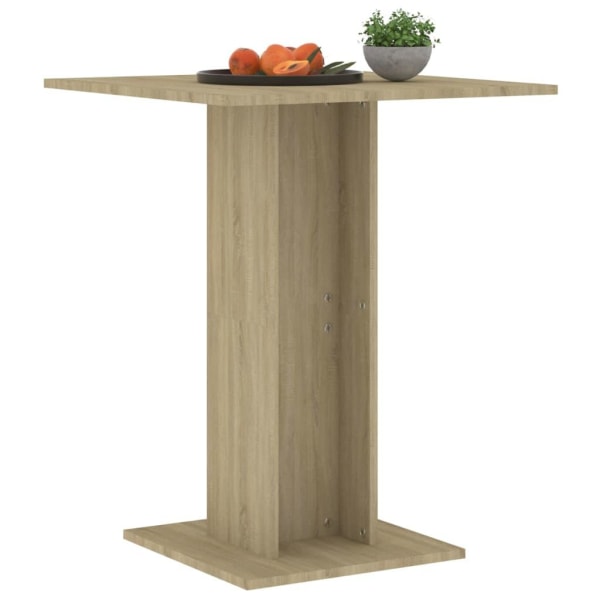 vidaXL Cafébord sonoma-ek 60x60x75 cm konstruerat trä Brun