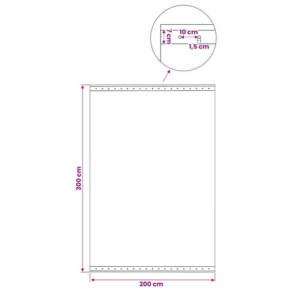 vidaXL Leno presenning 260 g/m² 3x2 m vit Vit