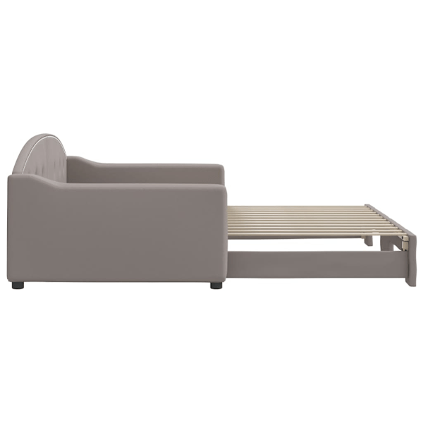vidaXL Dagbädd utdragbar taupe 100x200 cm tyg Taupe