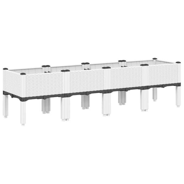 vidaXL Odlingslåda med ben vit 160x40x42 cm PP Vit