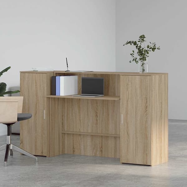 vidaXL Receptionsdisk sonoma-ek 180x50x103,5 cm konstruerat trä Brun