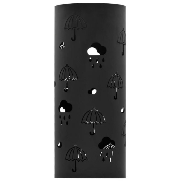 vidaXL Paraplyställ paraplyer stål svart Svart