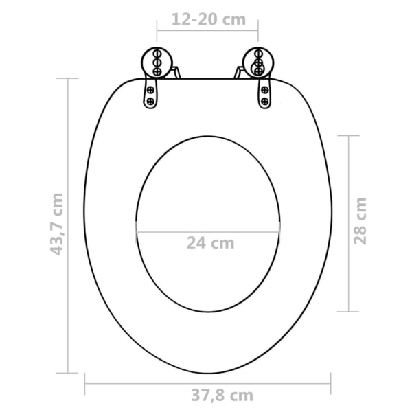 vidaXL Toalettsitsar med lock 2 st MDF vatten multifärg