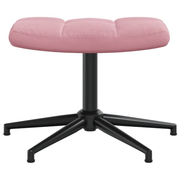 vidaXL Vilstol med fotpall rosa sammet Rosa