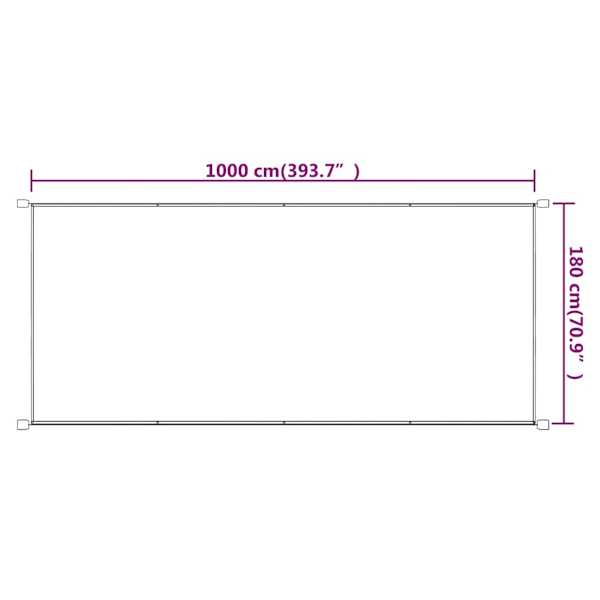 vidaXL Markis vertikal taupe 180x1000 cm oxfordtyg Taupe