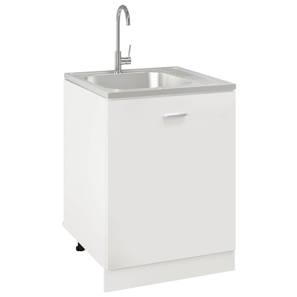 vidaXL Diskho med avrinningsyta silver 600x600x155 mm rostfritt stål Silver