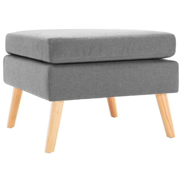 vidaXL Fotpall ljusgrå tyg grå
