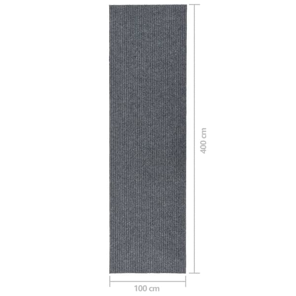 vidaXL Gångmatta 100x400 cm grå grå