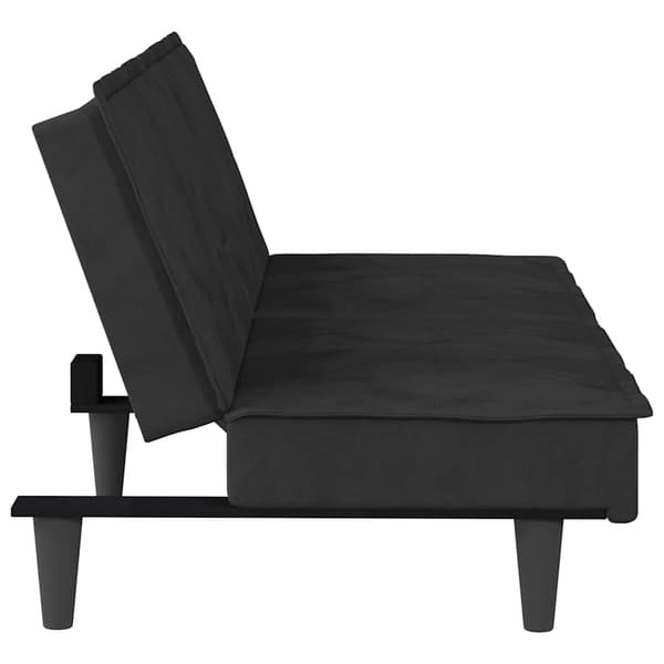 vidaXL Bäddsoffa med mugghållare svart sammet art