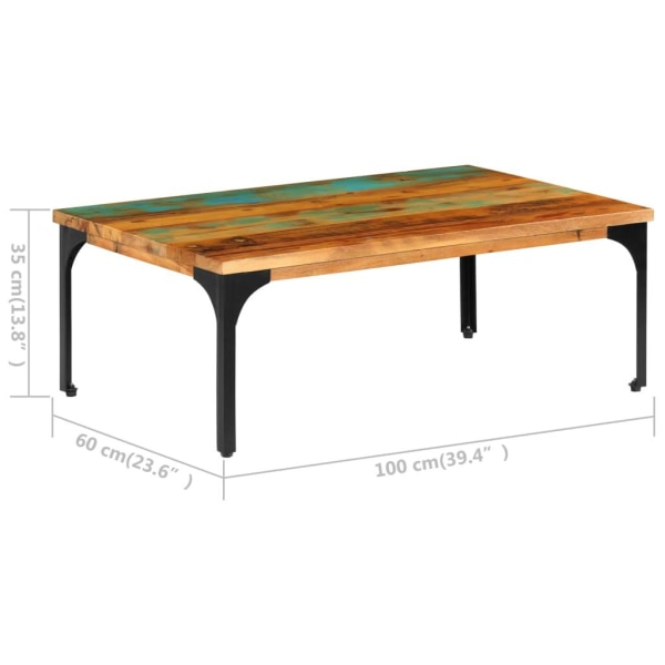 vidaXL Soffbord 100x60x35 cm massivt återvunnet trä Brun