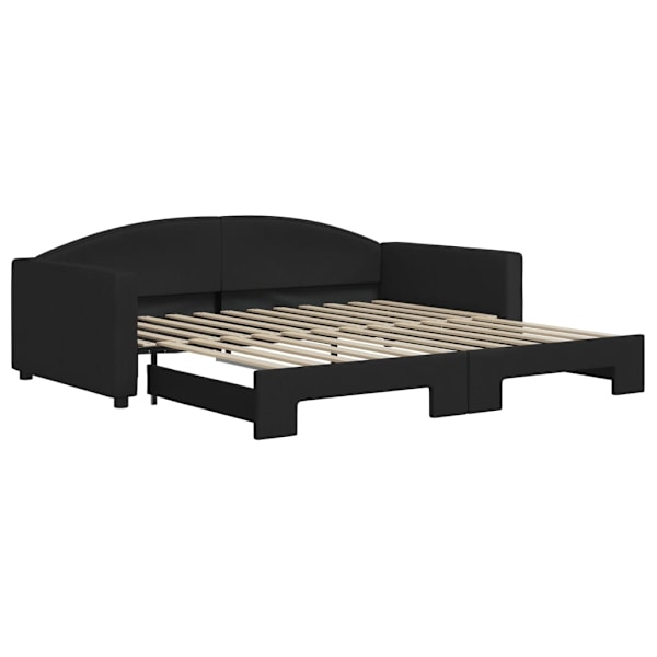 vidaXL Dagbädd utdragbar svart 100x200 cm tyg Svart
