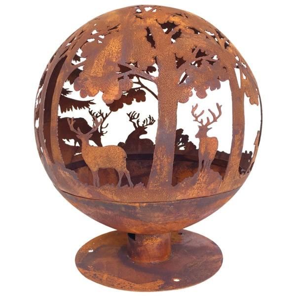 Esschert Design eldstad laserskuren 57,5x57,5x66 cm rost FF261 Brun