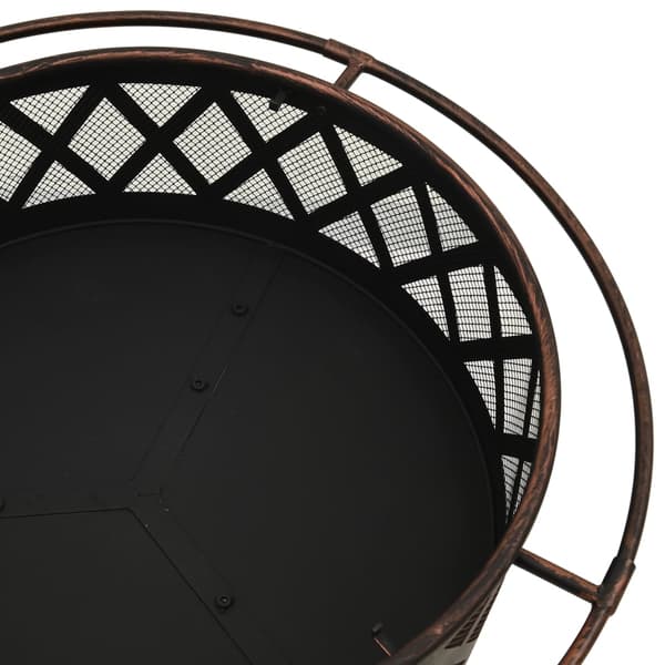 vidaXL Rustik eldstad med eldgaffel 76 cm XXL stål Svart