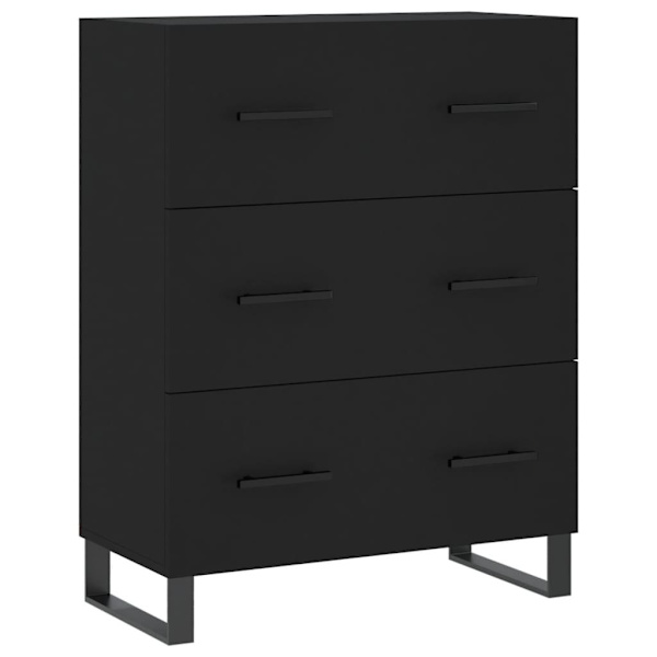 vidaXL Högskåp svart 69,5x34x180 cm konstruerat trä Svart