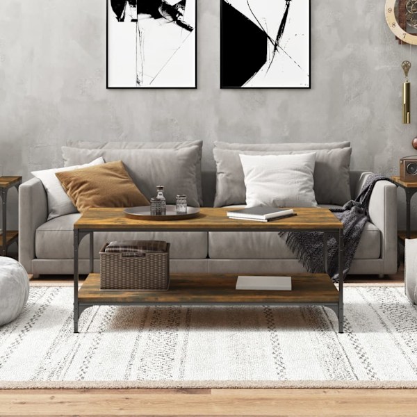 vidaXL Soffbord rökfärgad ek 80x50x40 cm konstruerat trä Brun