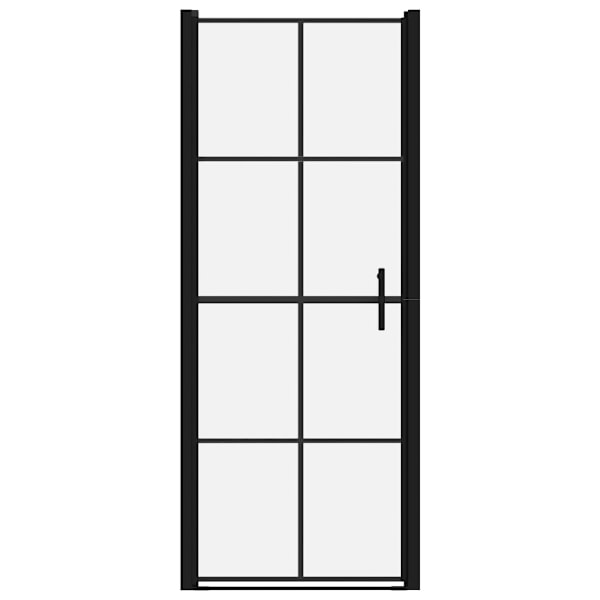 vidaXL Duschdörr härdat glas 81x195 cm svart