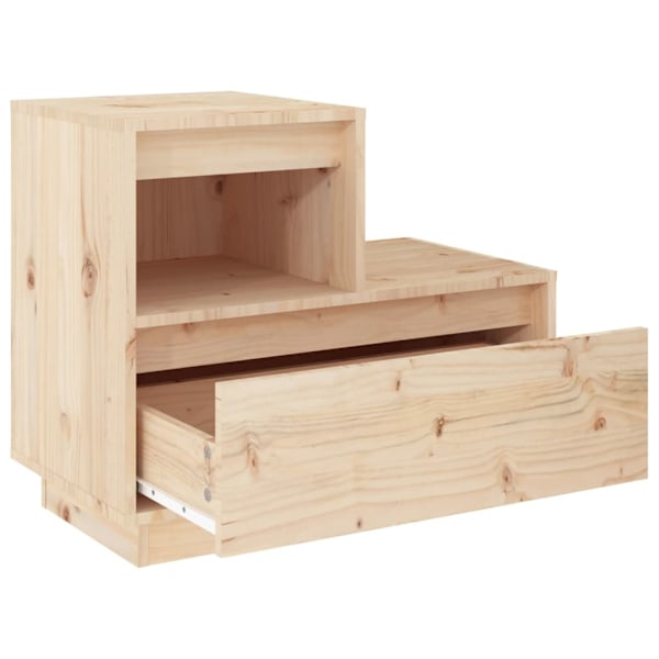 vidaXL Sängbord 60x34x51 cm massiv furu Brun