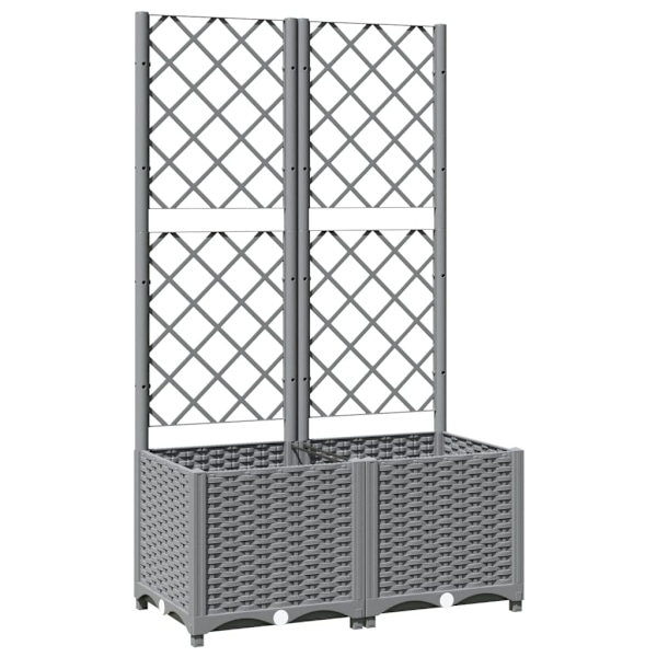 vidaXL Odlingslåda med spaljé ljusgrå 80x40x136 cm PP Grå