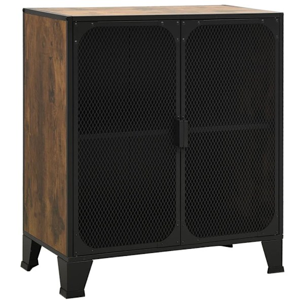 vidaXL Förvaringsskåp 2 st rustik brun 72x36x82 cm metall och MDF Brun
