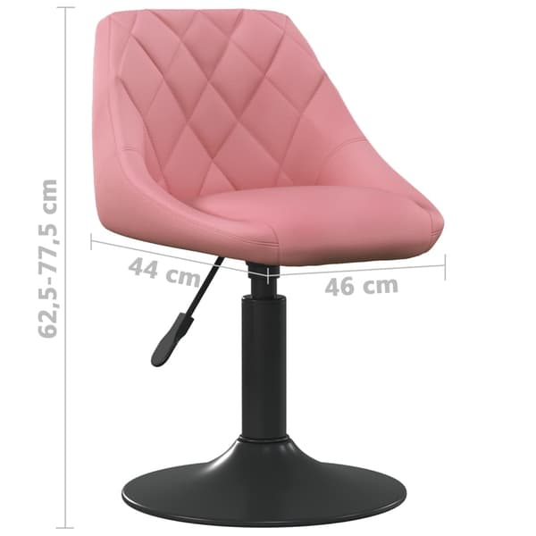vidaXL Snurrbara matstolar 4 st rosa sammet Rosa