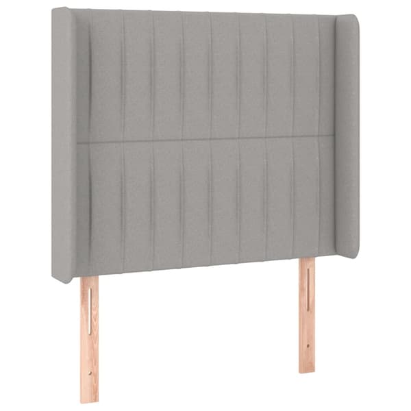 vidaXL Ramsäng med madrass & LED ljusgrå 90x200 cm tyg Grå