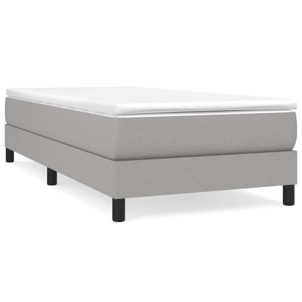 vidaXL Ramsäng med madrass ljusgrå 90x200 cm tyg Grå