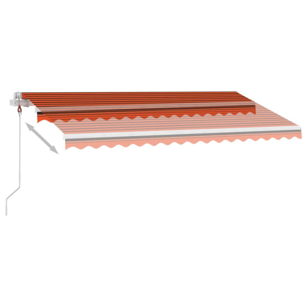 vidaXL Automatisk markis med vindsensor & LED 450x350 cm orange/ Flerfärgsdesign