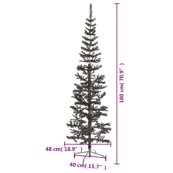 vidaXL Julgran smal svart 180 cm Svart