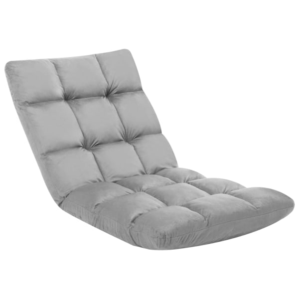 vidaXL Golvstol vikbar ljusgrå mikrofiber grå