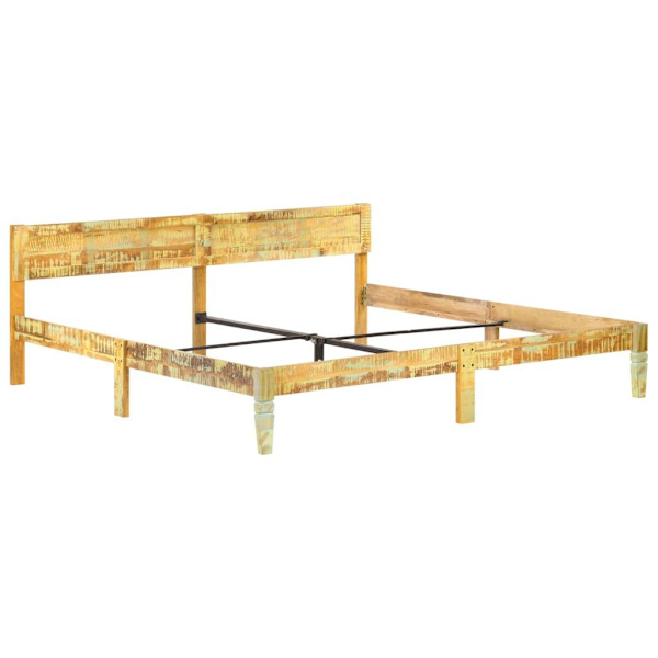 vidaXL Sängram massivt återvunnet trä 200x200 cm Brun
