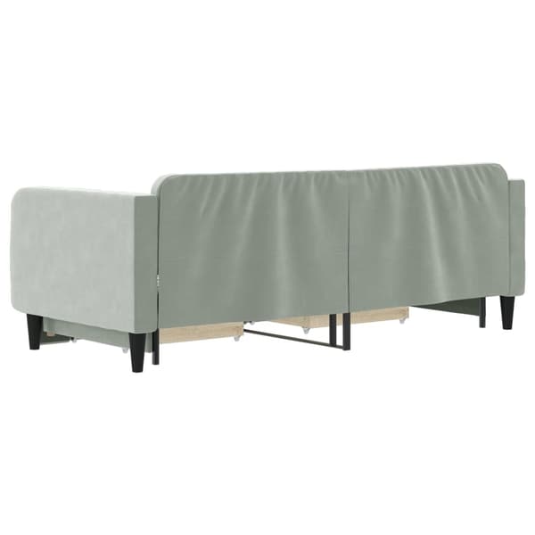 vidaXL Dagbädd utdragbar med lådor ljusgrå 90x200 cm sammet Grå