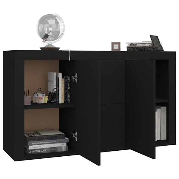 vidaXL Skänk svart 120x36x69 cm konstruerat trä Svart